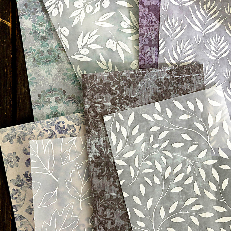 8PCS Vintage mottled series material paper