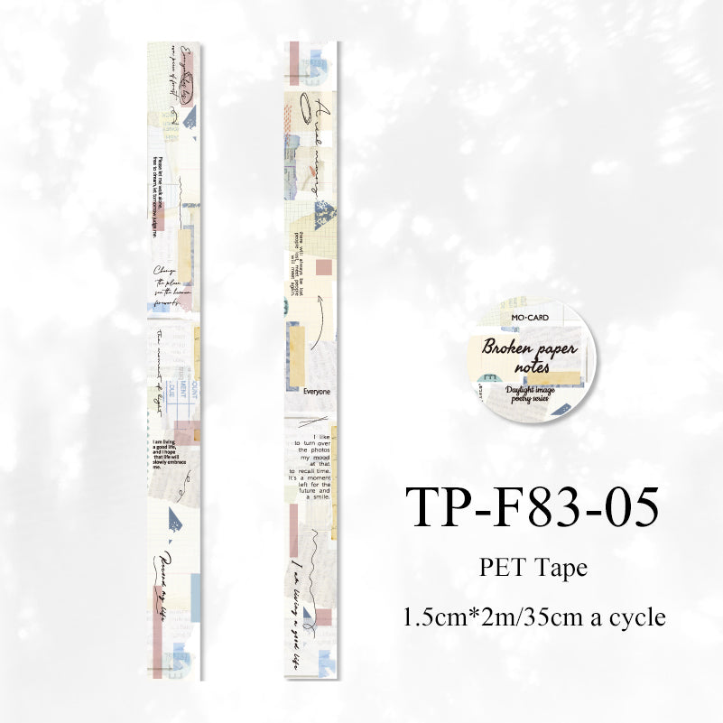 Daylight image poem series PET Tape