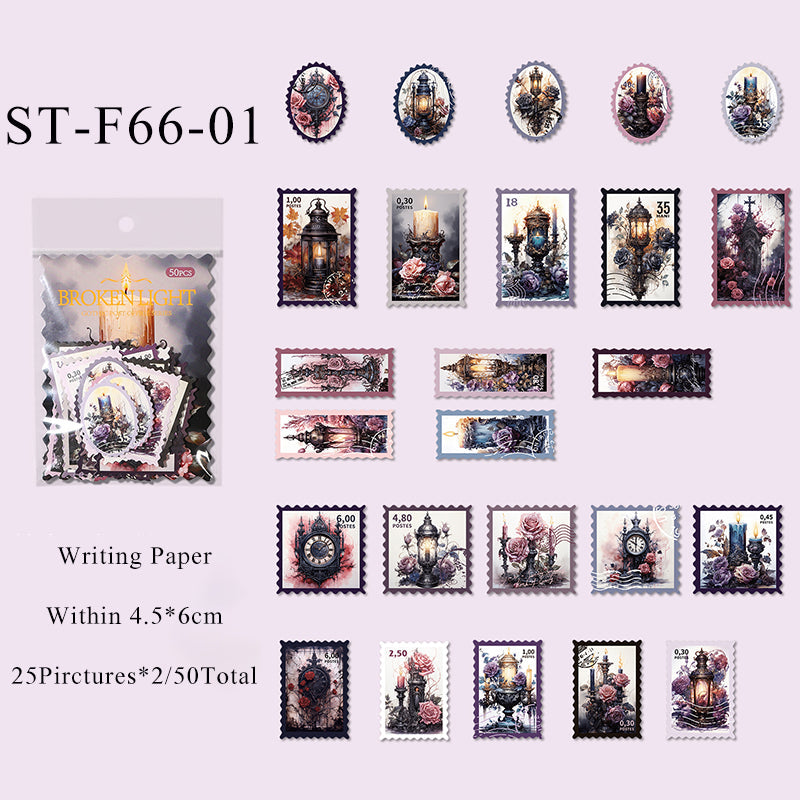 50PCS Gothic Post Office series sticker