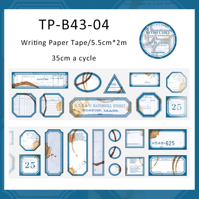 Retro label series writing paper tape