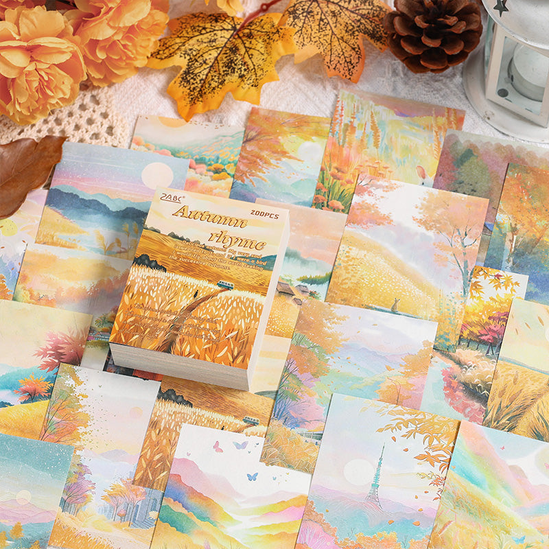 200PCS Contract Four seasons series material paper