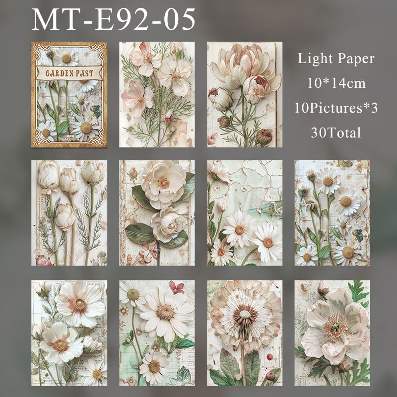 30PCS Garden Past series material paper