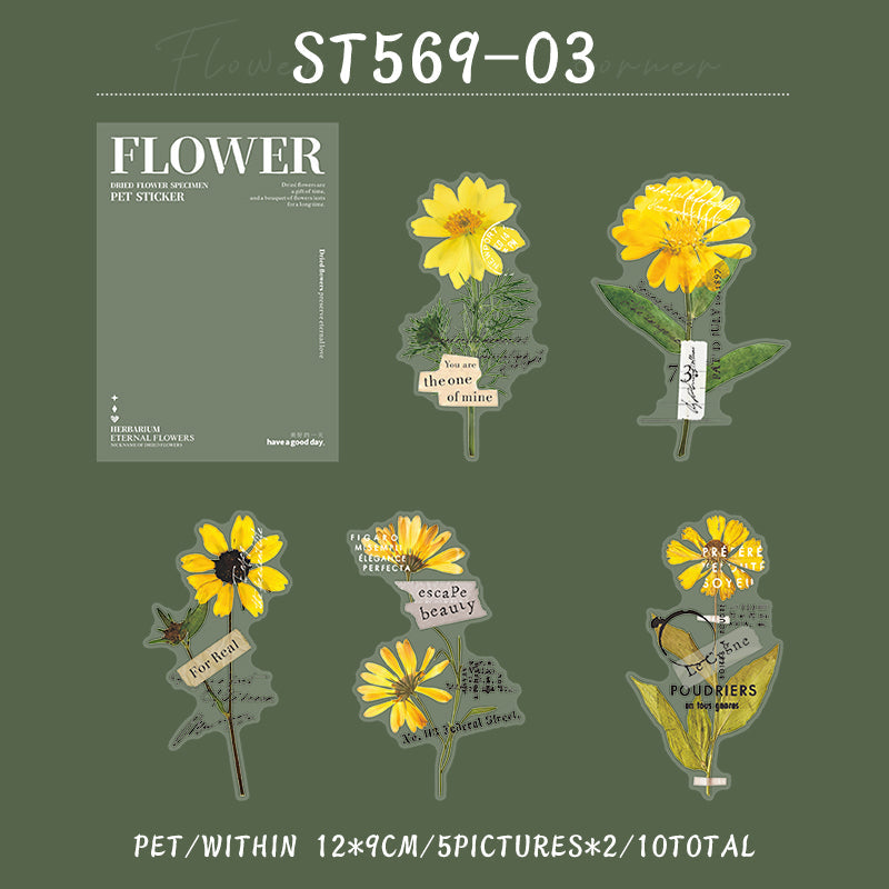 10PCS Flower at the corner series sticker