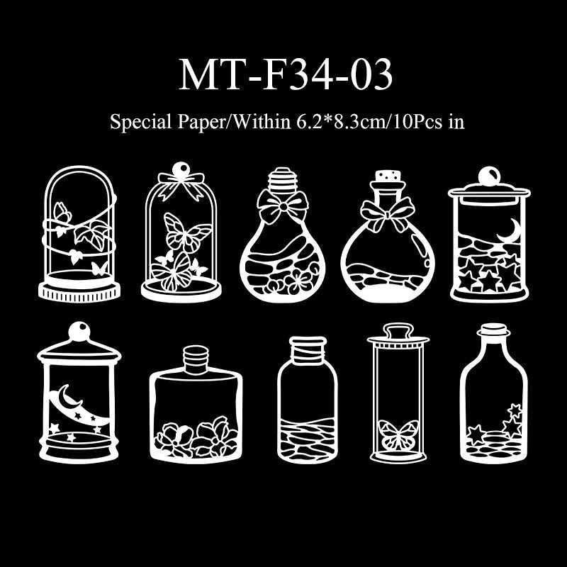 10PCS Bottles and cans series material paper