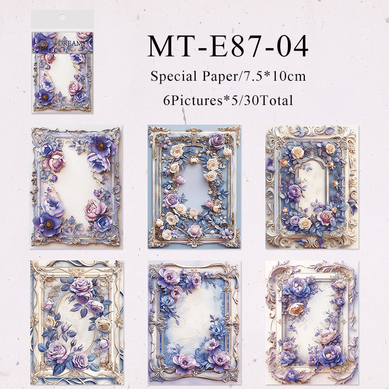 30PCS Floating light flower border series material paper