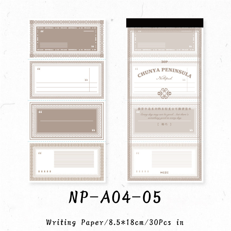 30Sheets Toon Peninsula series note paper