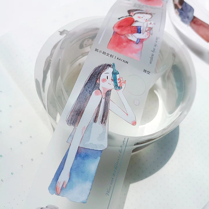 4cm*333cm Empty oneself Washi/PET Tape