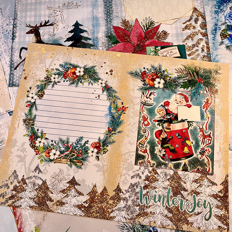 10PCS The Santa Elk background paper