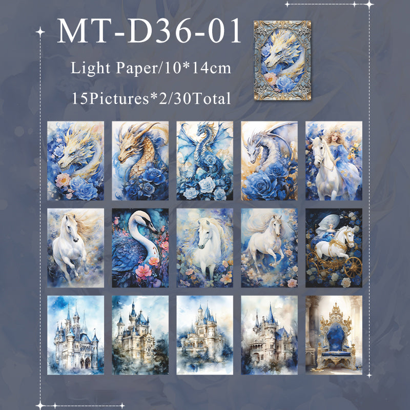 30PCS Dream of summer night series material paper