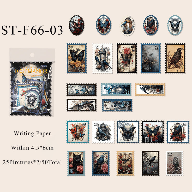 50PCS Gothic Post Office series sticker