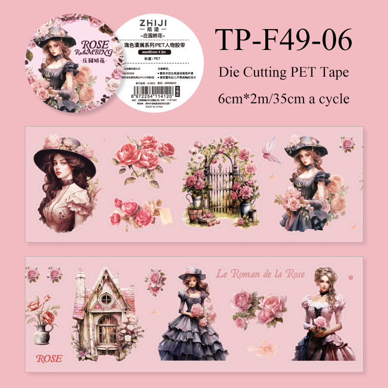 Rose color series Die Cutting PET Tape