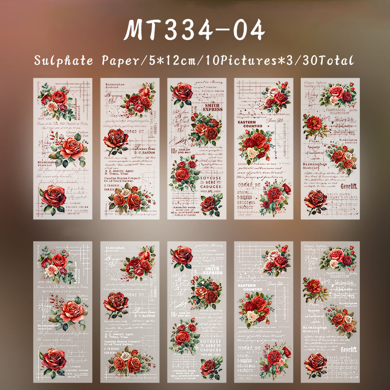 30PCS Flower rhyme manuscript series sticker