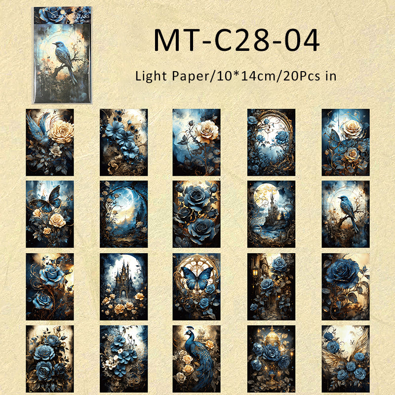 20PCS The Gothic Fantasy series material paper