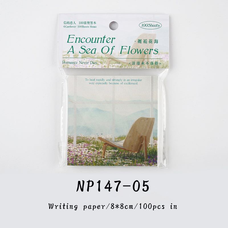 100PCS Romance never falls apart series note paper