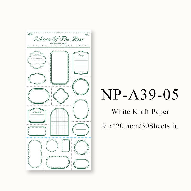 30PCS The Life Recorder Series note paper