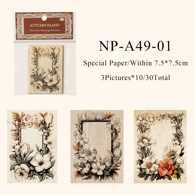 30PCS Poetic of flowers series note paper