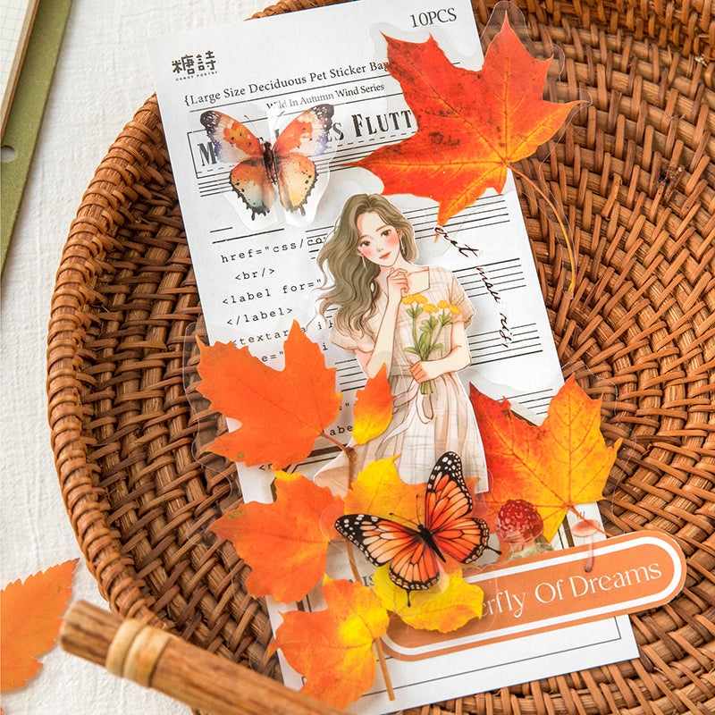 10PCS Wild in autumn wind series sticker