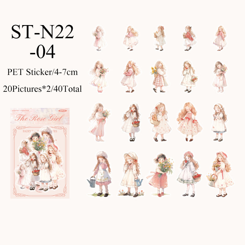 40PCS Fairy tale Girl series sticker