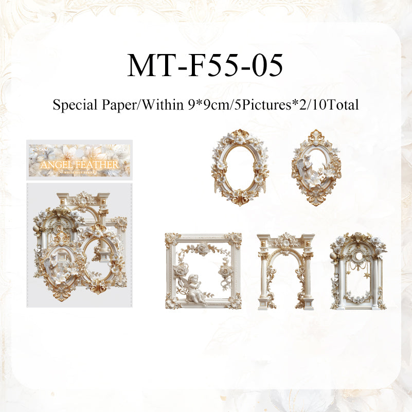 10PCS White gilt series material paper