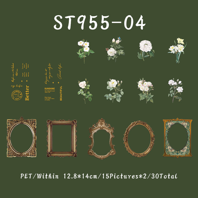 30PCS Flower frame dream series sticker