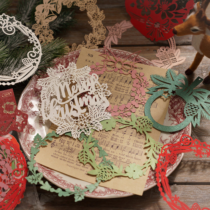 10PCS Christmas carol Series material paper