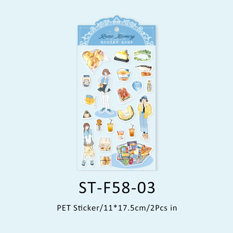 2PCS Vintage Memory Series sticker