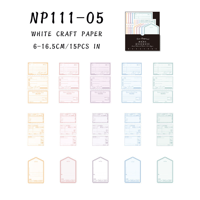 15PCS Time Messenger Series note paper