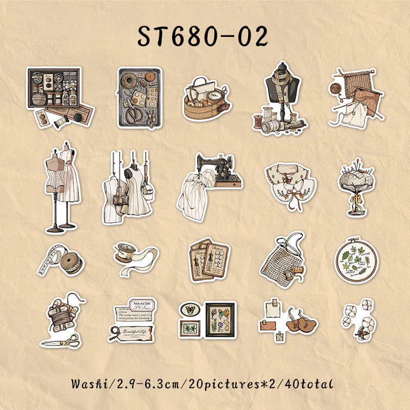 40PCS Vintage Prologue series sticker