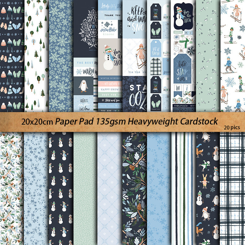 20PCS Winter market material paper