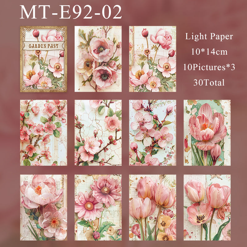 30PCS Garden Past series material paper