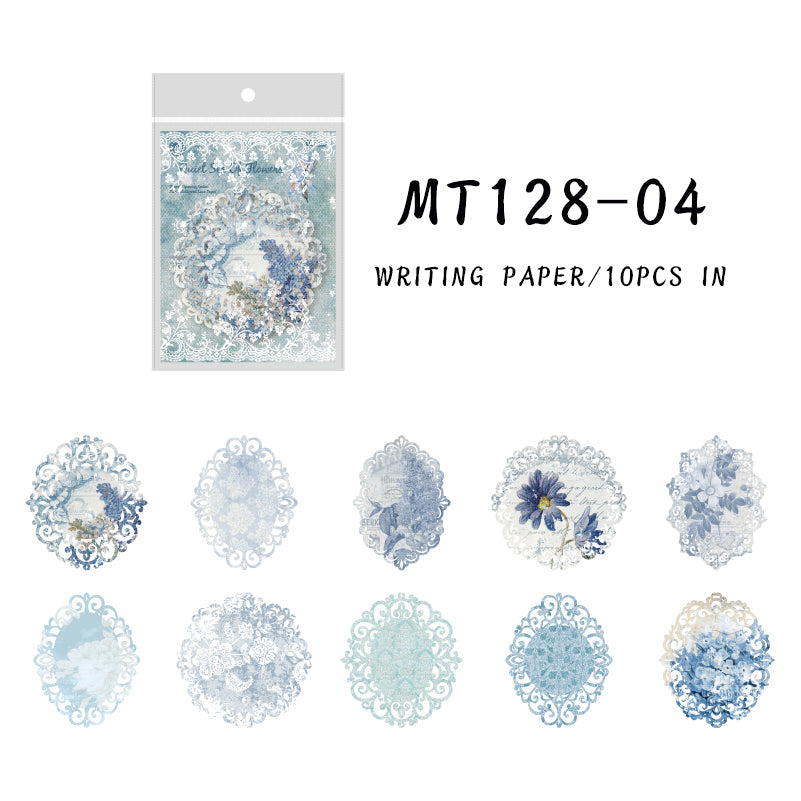 10PCS Flower opening series material paper