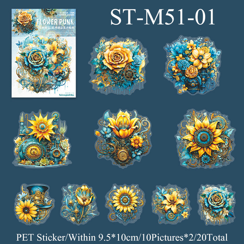 20PCS Flower punk series sticker