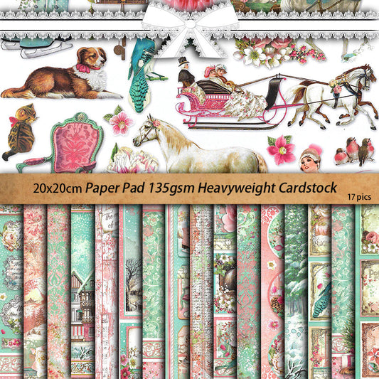 17PCS Sweet winter material paper