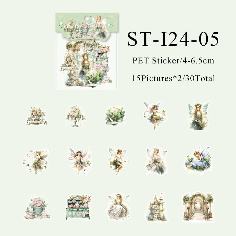 30PCS Girl collage story series sticker