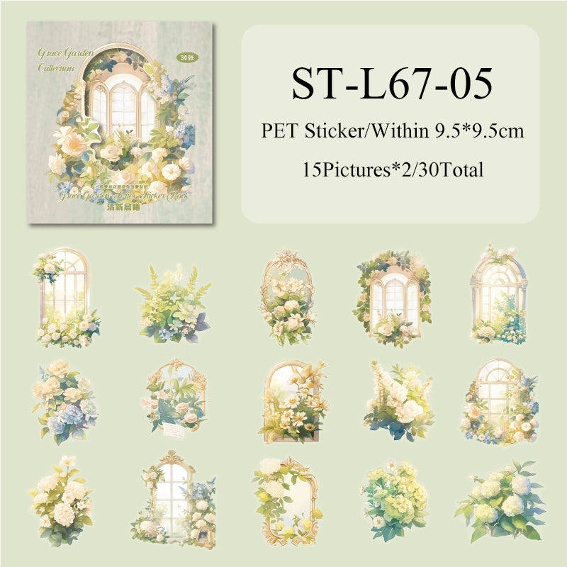 30PCS Grace Garden series sticker