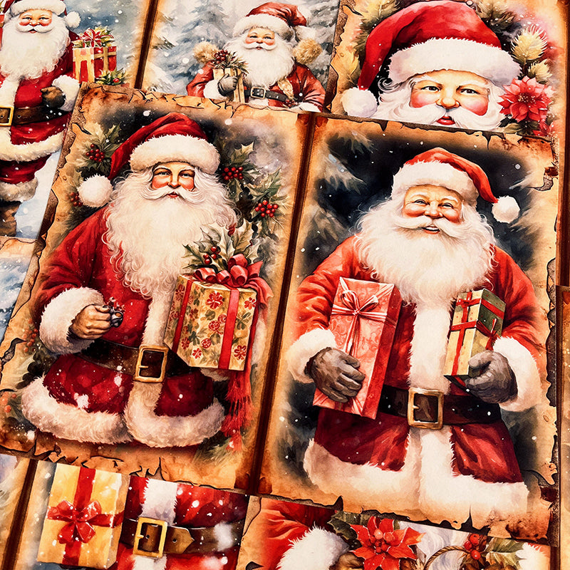 10PCS Santa Claus Snowman background paper