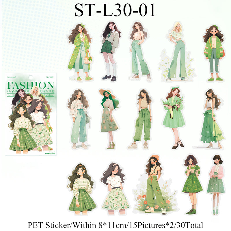 30PCS Fashion street photo series sticker