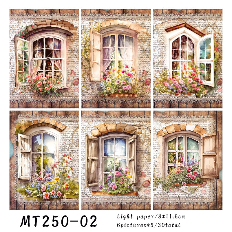 30PCS Passing by your window series material paper