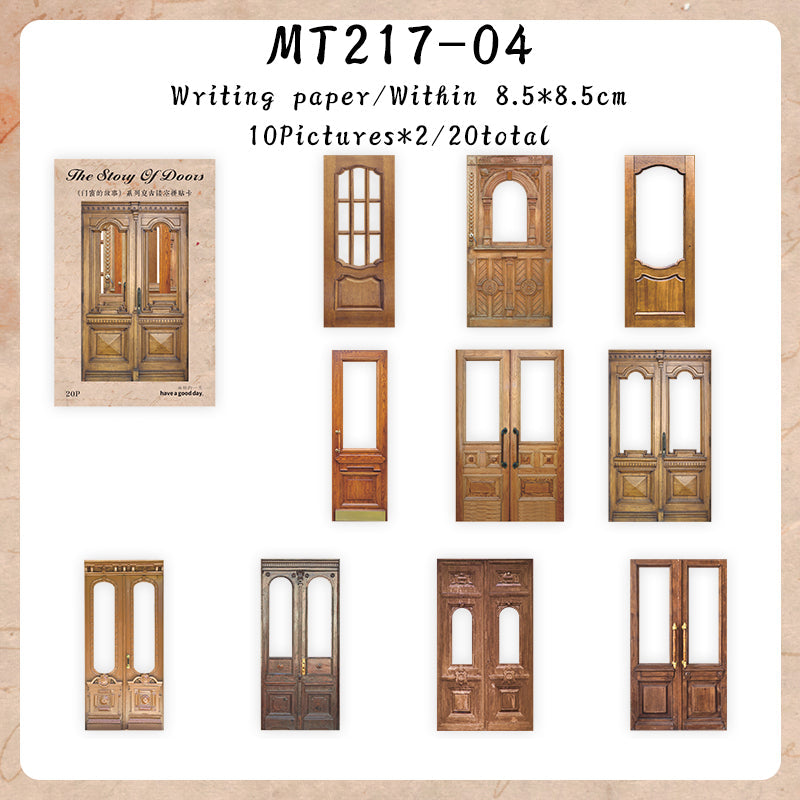 20PCS The story of doors and Windows series material paper