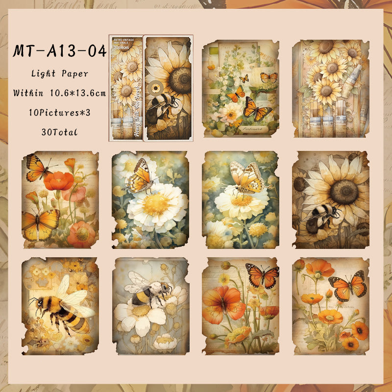 30PCS Forgotten flower valley series material paper