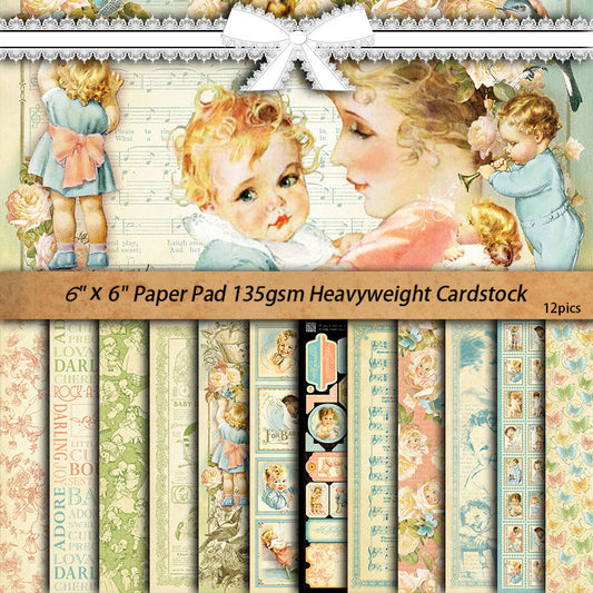 12PCS Cherub material paper