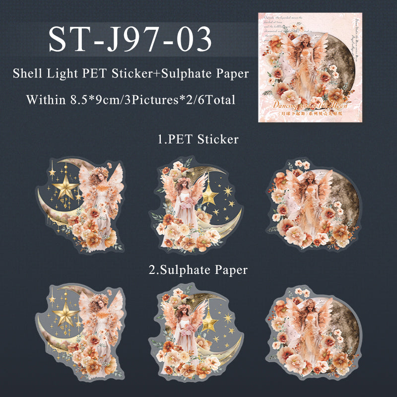 6PCS Dancing under the Moon series sticker