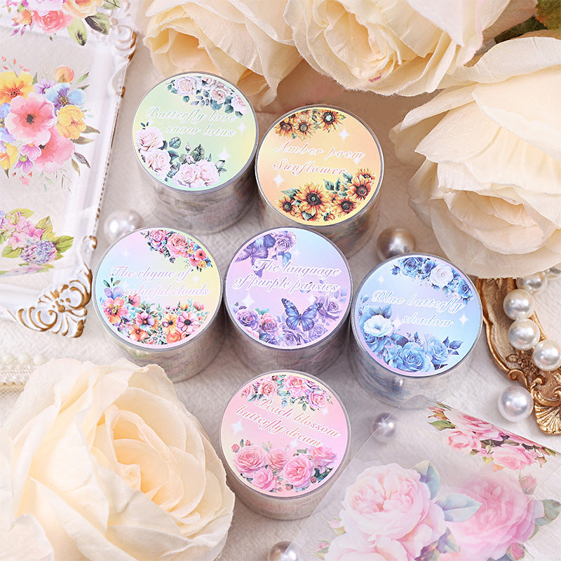 Colorful butterfly flower rhyme series Die Cutting PET Tape