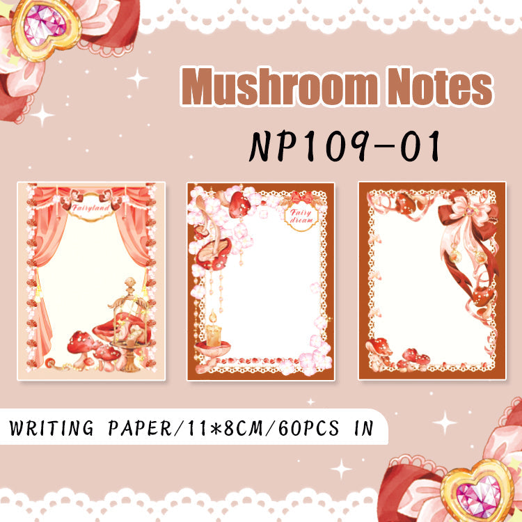 60PCS Mushroom Notes Series note paper