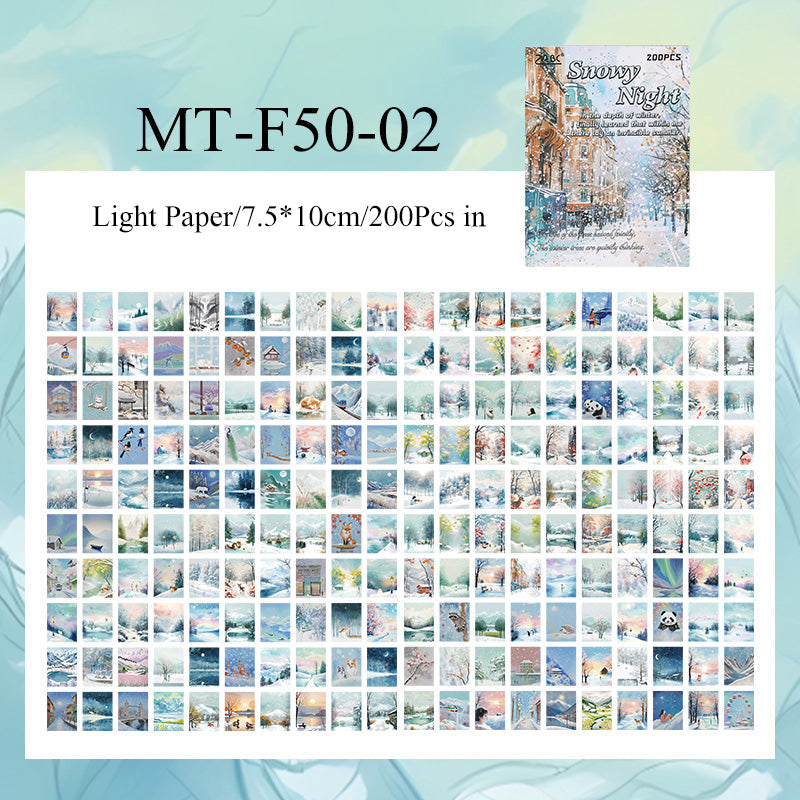 200PCS Contract Four seasons series material paper