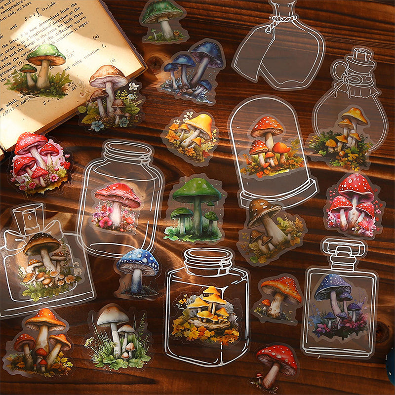 30PCS Mushroom in bottle series sticker