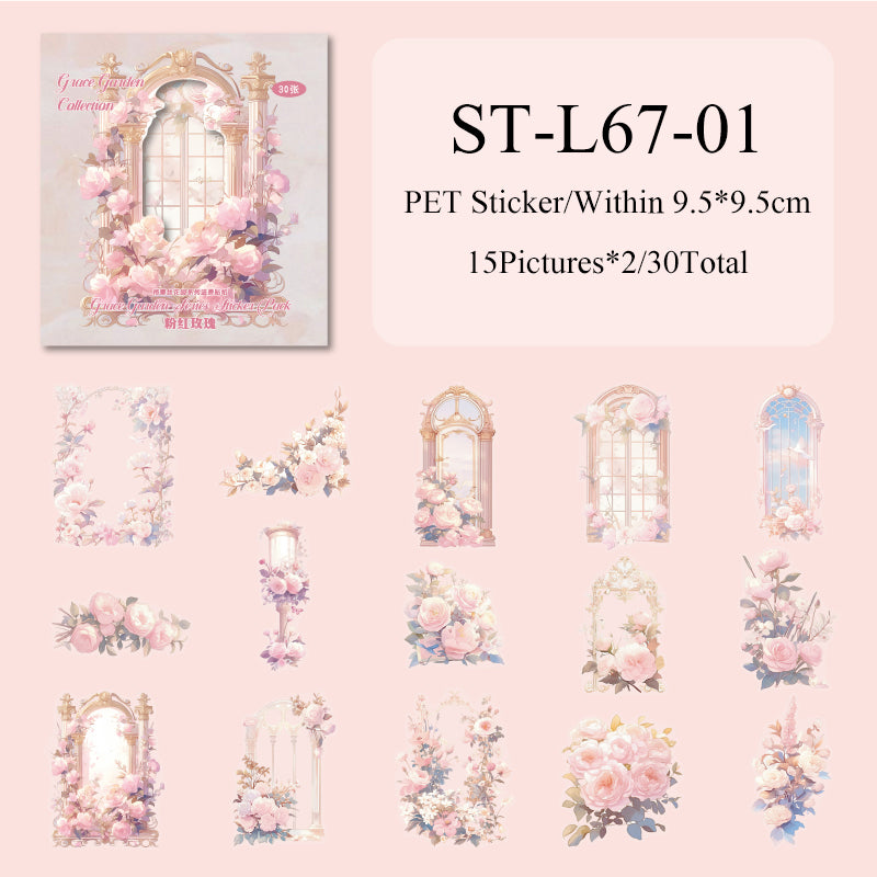 30PCS Grace Garden series sticker