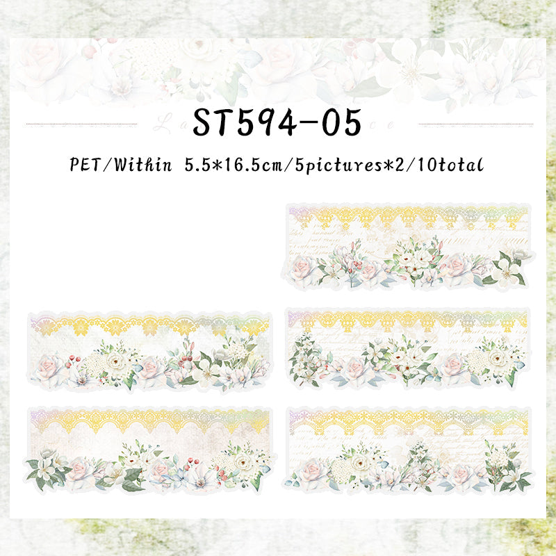 10PCS Lace Romance series sticker