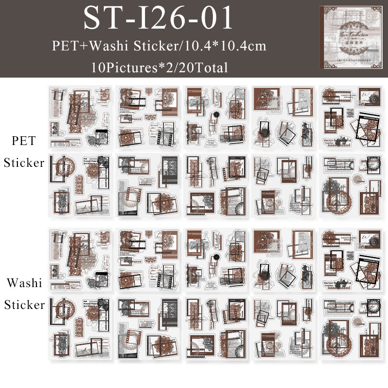 20PCS Lace set sequence series sticker book