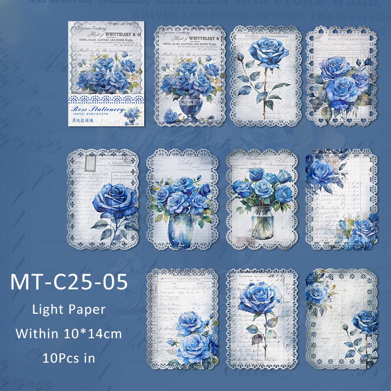 10PCS Rose stationery series material paper